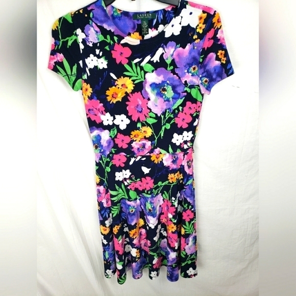Lauren Ralph Lauren Multicolored Floral Dress Sz XS - Picture 1 of 9